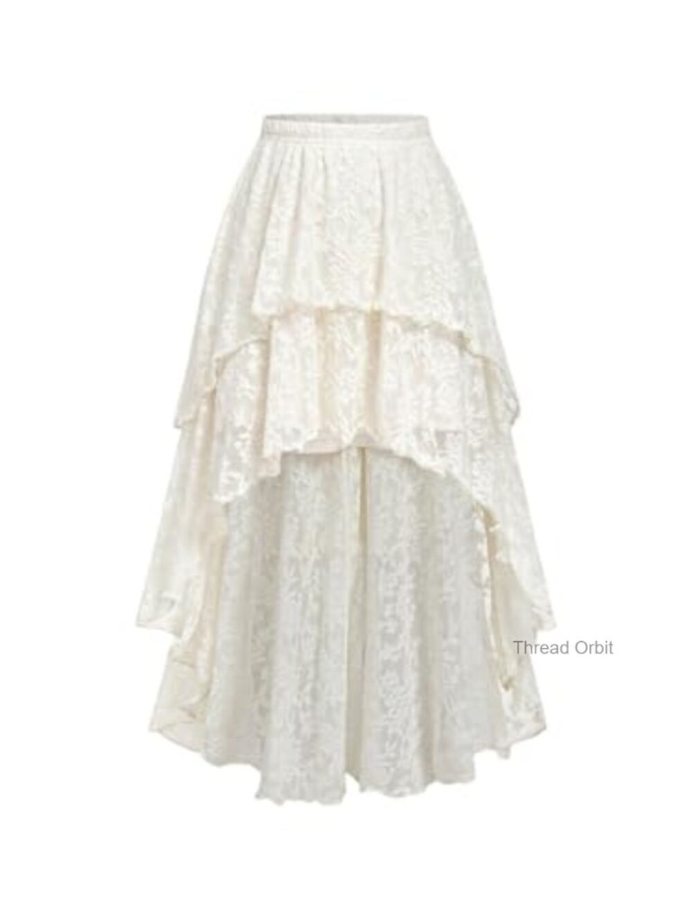 Women's Western Lace High Low Maxi Skirt Boho Cowgirl Ruffled Full